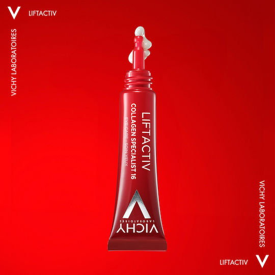 Vichy Liftactiv Collagen Specialist Eye Cream for Eye Bags Dark Circles Anti-Aging Firming Brightening and Moisturizing 15ml