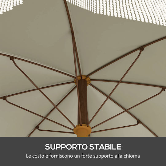 Outsunny Folding Beach Umbrella Diameter 1.9m with UV Protection Green
