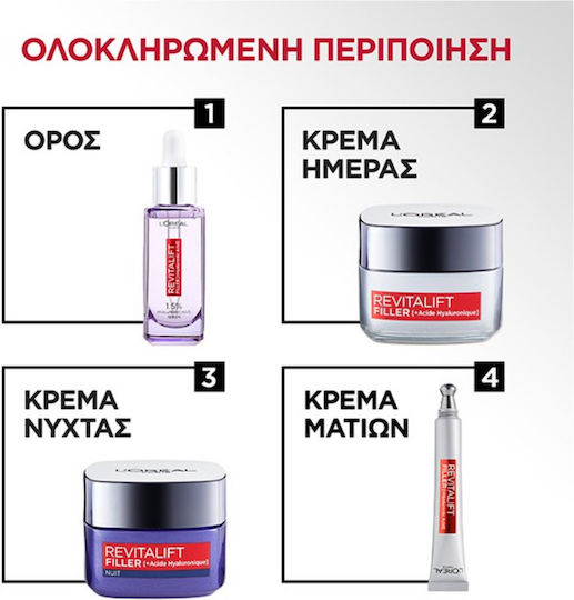 L'Oreal Paris Revitalift Filler Κρέμα Ματιών για Ενυδάτωση , Αντιγήρανση & Σακούλες 15ml