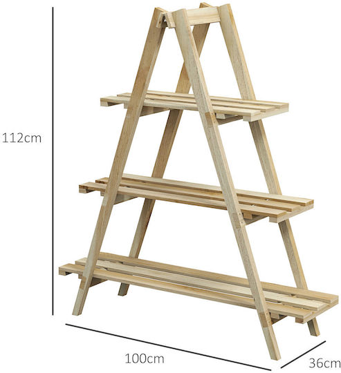 Outsunny Wooden Plant Stand 100x36x112cm