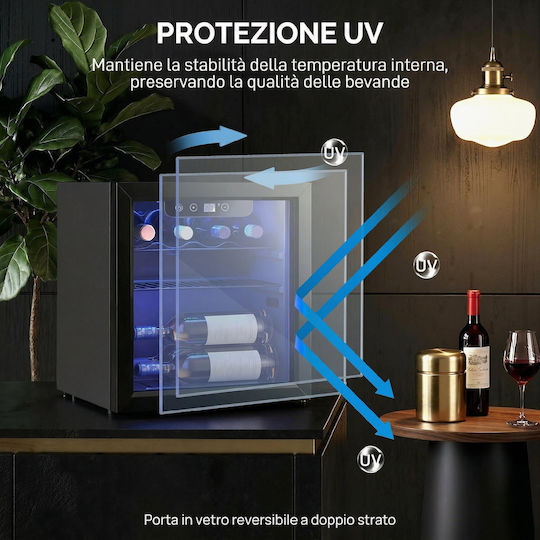 HomCom Επαγγελματικό Ψυγείο Κρασιών 36lt Π43 x Β41.5 x Υ46.5εκ.