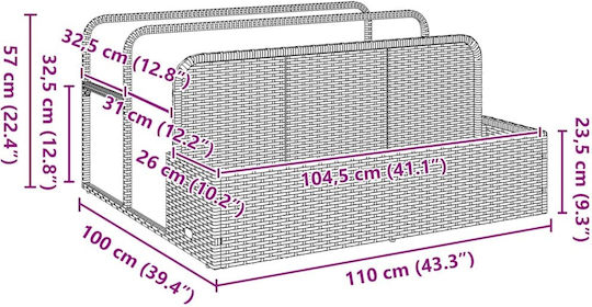 vidaXL Pool Accessory 110x100x57 cm Gray