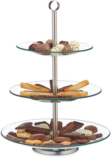 Relaxdays Etagere Für Vorspeisen 3 Etagen Silber P40xL29.5xH29.5cm Relaxdays Etagere Für Vorspeisen 3 Etagen Silber P40xL29.5xH29.5cm