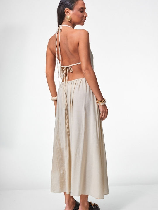 Summer Midi Dress Beige