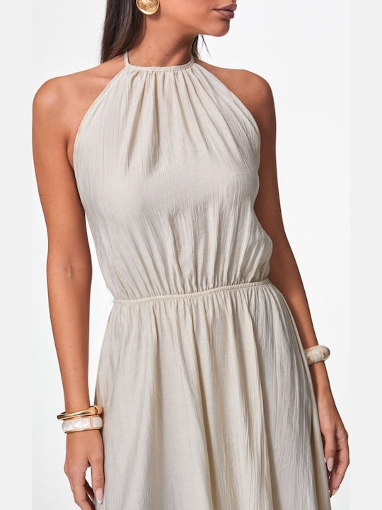 Summer Midi Dress Beige