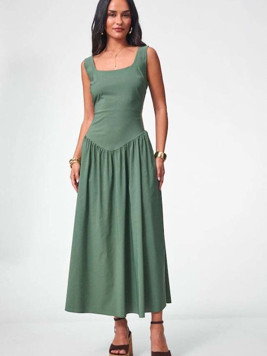 Summer Midi Dress Khaki
