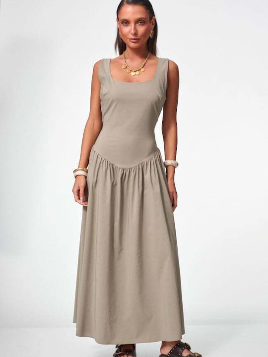 Summer Maxi Dress Beige Dark