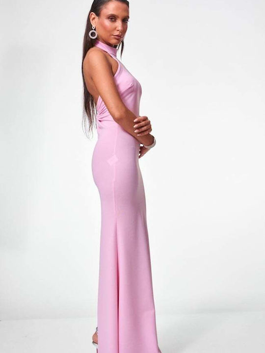 Summer Maxi Evening Dress Pink