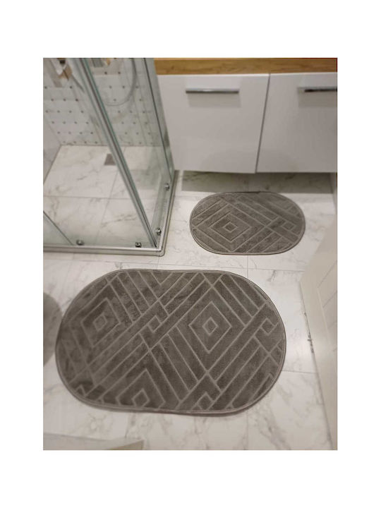 SteweHome Rutschfestes Set Badematten STE-029772-P29772 Graue 60x100cm 2 Stück