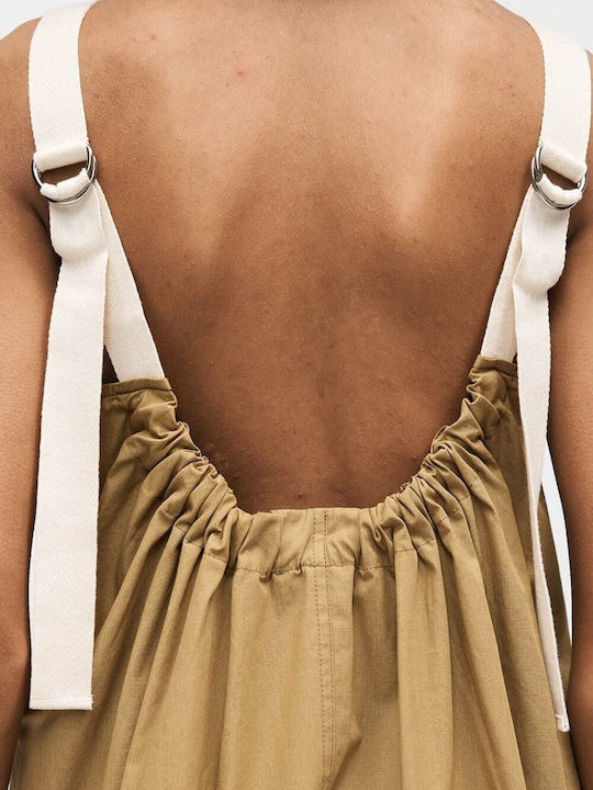 Καλοκαιρινό Mini Φόρεμα Pale Khaki