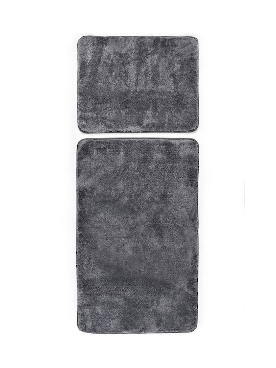 SteweHome Rutschfestes Set Badematten SteweHome Grau 60x100cm 2 Stück
