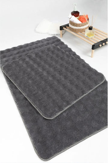 SteweHome Non-Slip Set Bath Mats STE-029956-V66576 Gray 60x100cm 2 Pieces
