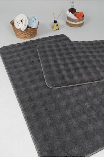 SteweHome Non-Slip Set Bath Mats STE-029956-V66576 Gray 60x100cm 2 Pieces