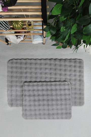 SteweHome Non-Slip Bath Mat Set STE-029911-V66417 Gray 50x80cm 2 Pieces