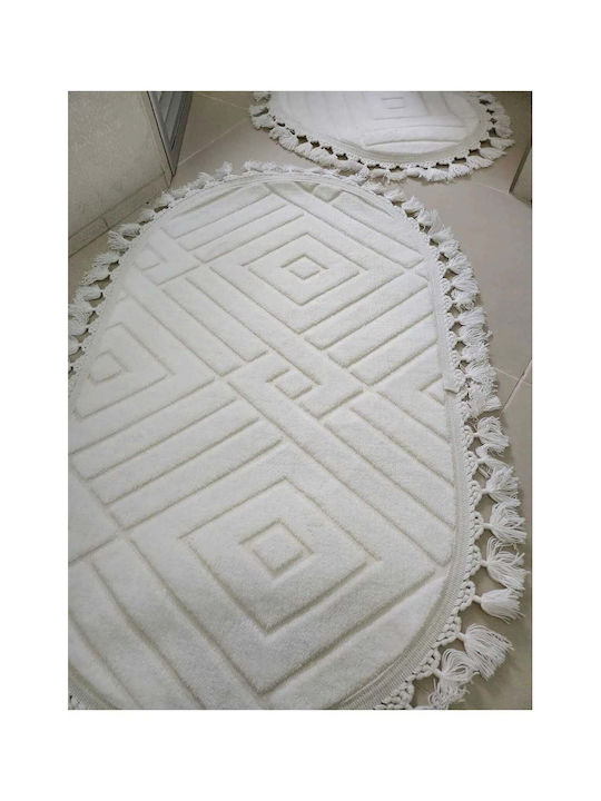 SteweHome Rutschfestes Set Badematten STE-029986-P29986 Weiß 60x100cm 2 Stück