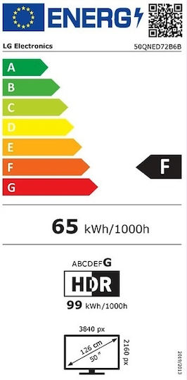 LG Smart Τηλεόραση 50" 4K UHD Mini LED QNED72 HDR (2026) 50QNED72B6B