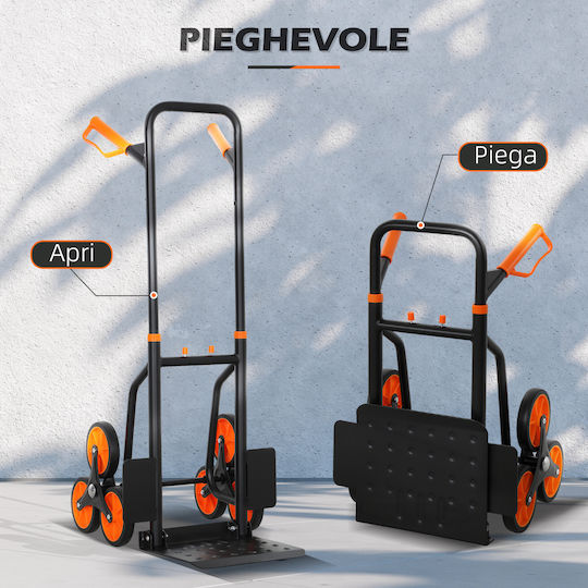 Durhand Collapsible Transport Trolley for Load Weight up to 120kg in Orange Colour