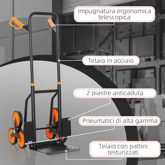 Durhand Collapsible Transport Trolley for Load Weight up to 120kg in Orange Colour