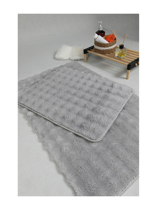 SteweHome Rutschfestes Set Badematten SteweHome Grau 50x80cm 2 Stück