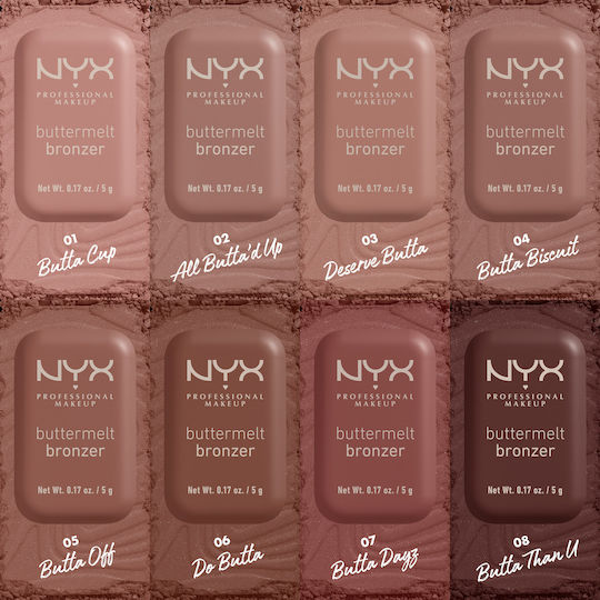 Nyx Buttermelt Bronzer Powder Bronzer 01 Butta Cup 5gr