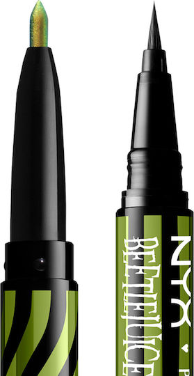 NYX Professional Makeup Beetlejuice Pin Stripe Stilou Eyeliner 03 Verde Crom 0.5ml