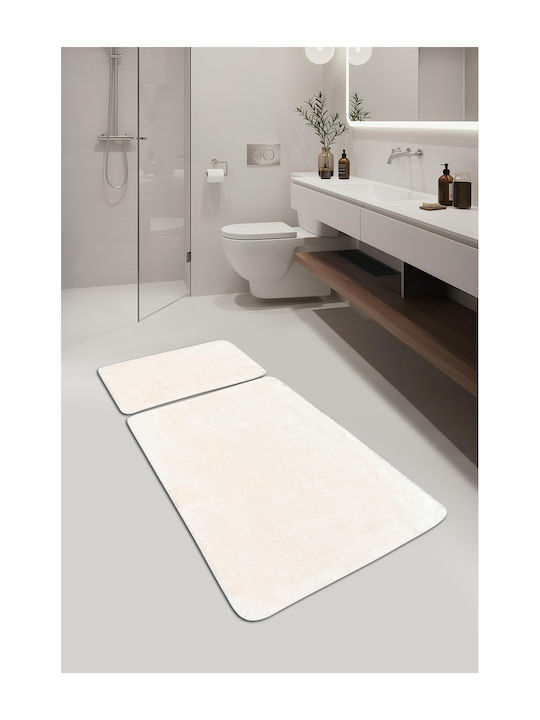SteweHome Rutschfestes Set Badematten STE-029920-V66459 Beiges 60x100cm 2 Stück