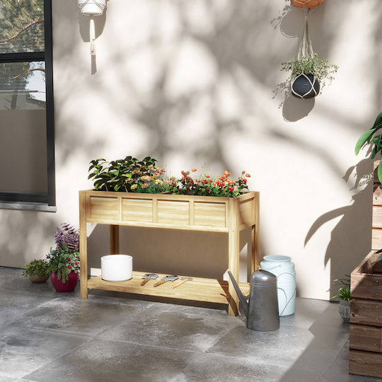 Outsunny Дървена Кутия За Саксии Цвят Дърво 115x46x75см