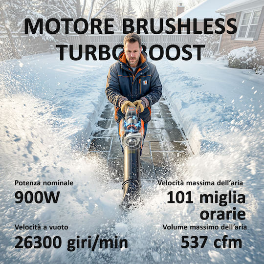 Outsunny Suflantă de Mână 20V cu 2 Baterii 4Ah și Viteză Maximă a Aerului 162.7km/h