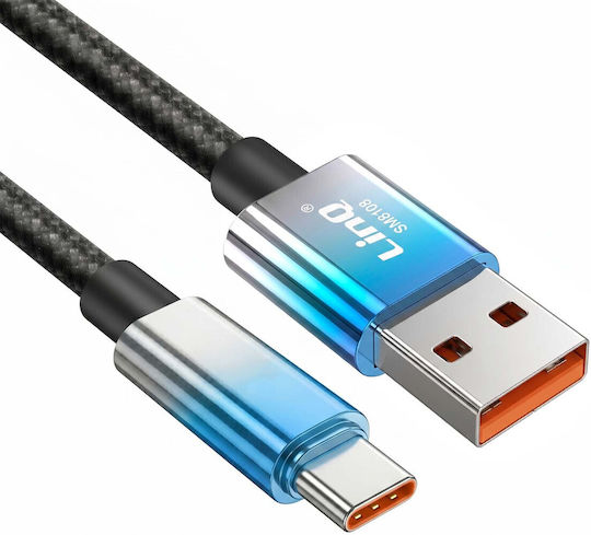 Linq Usb-c Към Usb Кабел За Бързо Зареждане 48w Led Екран 1.2m Син