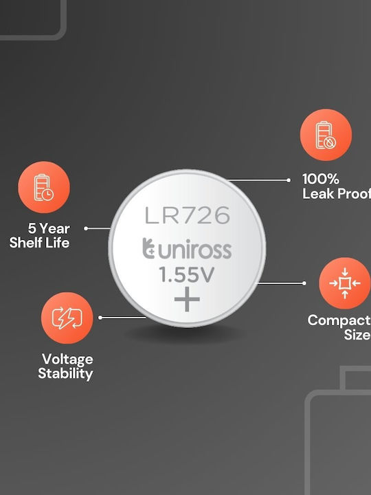 Uniross Baterii Pentru Ceasuri Alkaline-Coin LR726 AG2 LR59 Pachet 10 Bucăți