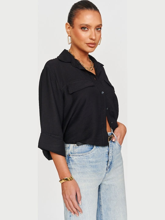 Long Sleeve Women's Black Shirt