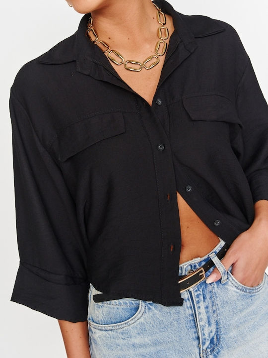 Long Sleeve Women's Black Shirt