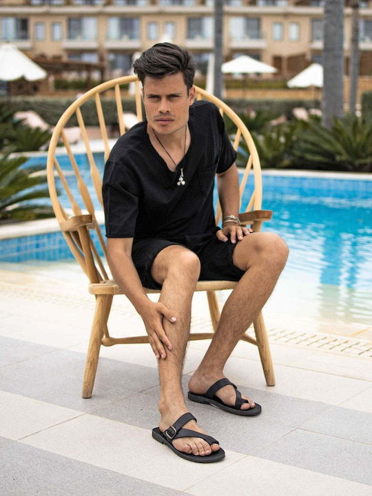 Sandale Pentru Bărbați Papuci Poseidon Negri