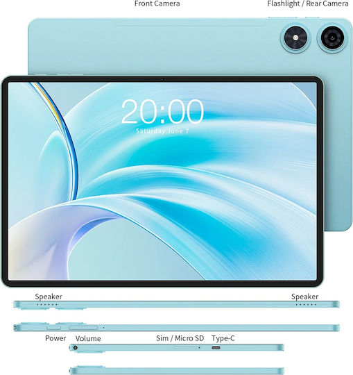 Teclast P50 2025 4G 11" Tablet (8GB/128GB/Πληκτρολόγιο/Στυλό Αφής/Θήκη) Μπλε