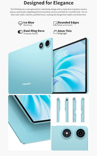 Teclast P50 2025 4G 11" Tablet (8GB/128GB/Πληκτρολόγιο/Στυλό Αφής/Θήκη) Μπλε