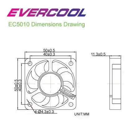 Evercool Вентилатор 50x50x10 2шарикови 4500 Оборота Ec5010m12ba