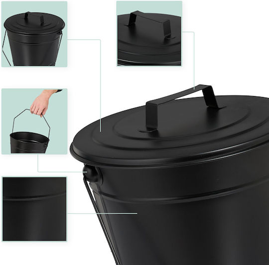 Relaxdays Gray Fireplace Ash Bucket