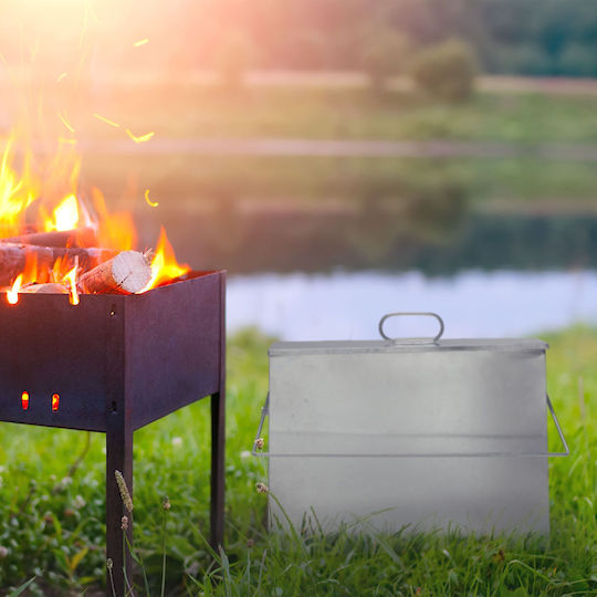 Relaxdays Găleată Pentru Cenușă De Șemineu Gri