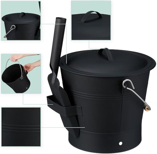 Relaxdays Kaminwerkzeug-Set Grau