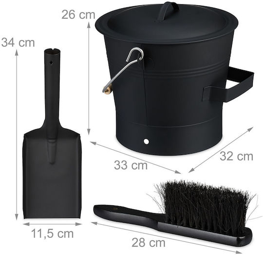 Relaxdays Kaminwerkzeug-Set Grau