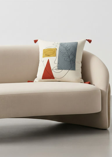 SteweHome Decorative Pillow Case Beige 42x42cm