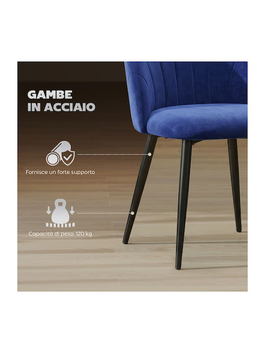Velvet Blue Dining Chairs 2 Pieces 52x55x79cm