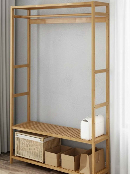 SteweHome Κρεμάστρα Δαπέδου από Ξύλο Μπεζ 100x170cm