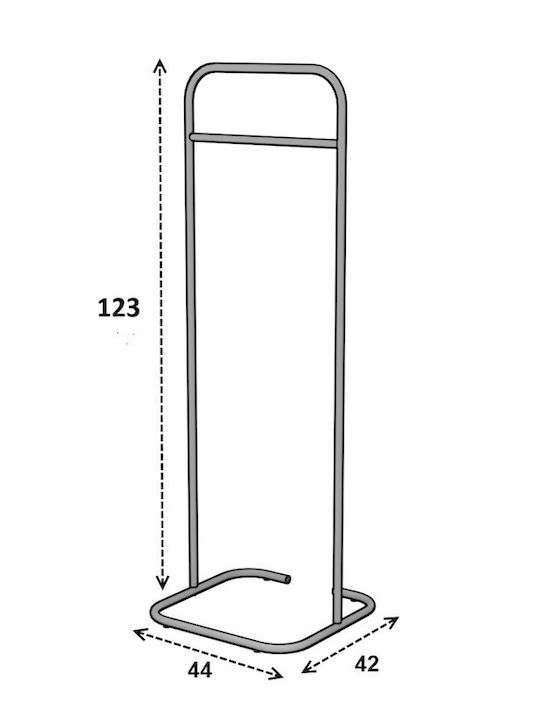 SteweHome Κρεμάστρα Δαπέδου από Μέταλλο Λευκή 44x44x123cm