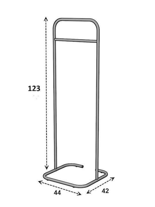 SteweHome Κρεμάστρα Δαπέδου από Μέταλλο Μαύρη 44x123cm