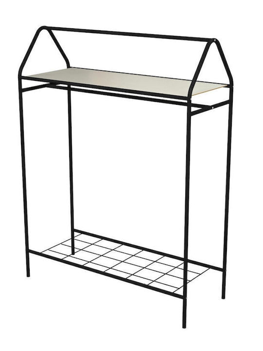 SteweHome Κρεμάστρα Δαπέδου από Μέταλλο Μαύρη 104x143cm