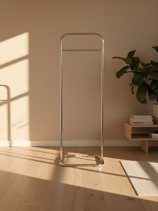 SteweHome Κρεμάστρα Δαπέδου από Μέταλλο Ασημί 44x44x123cm
