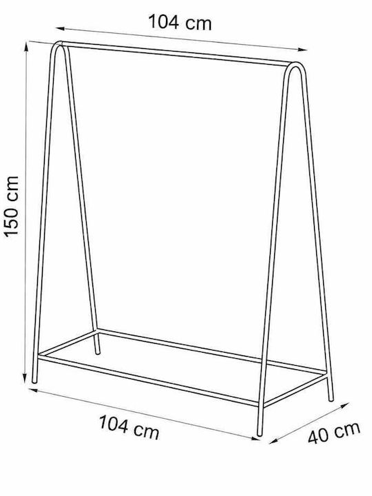 SteweHome Kleiderständer aus Metall Silber 104x151cm