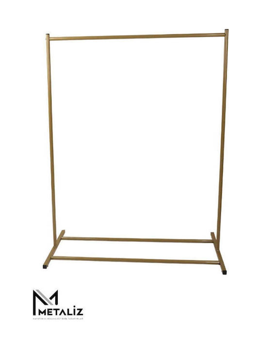 SteweHome Κρεμάστρα Δαπέδου από Μέταλλο Χρυσή 100x42x125cm
