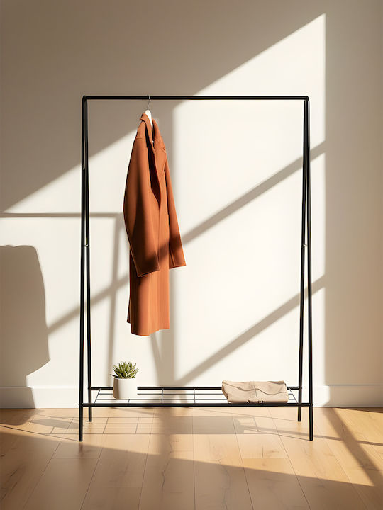 SteweHome Floor Garment Rack Metal Black 100x152cm